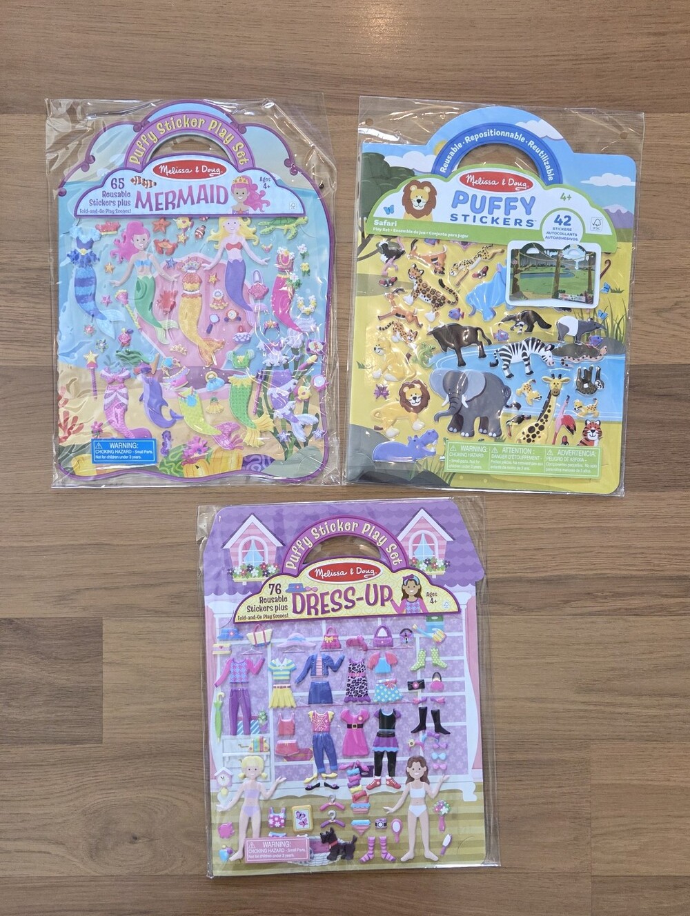 Melissa & Doug Kids Sticker Play Sets - Mermaid, Safari, Dress-Up